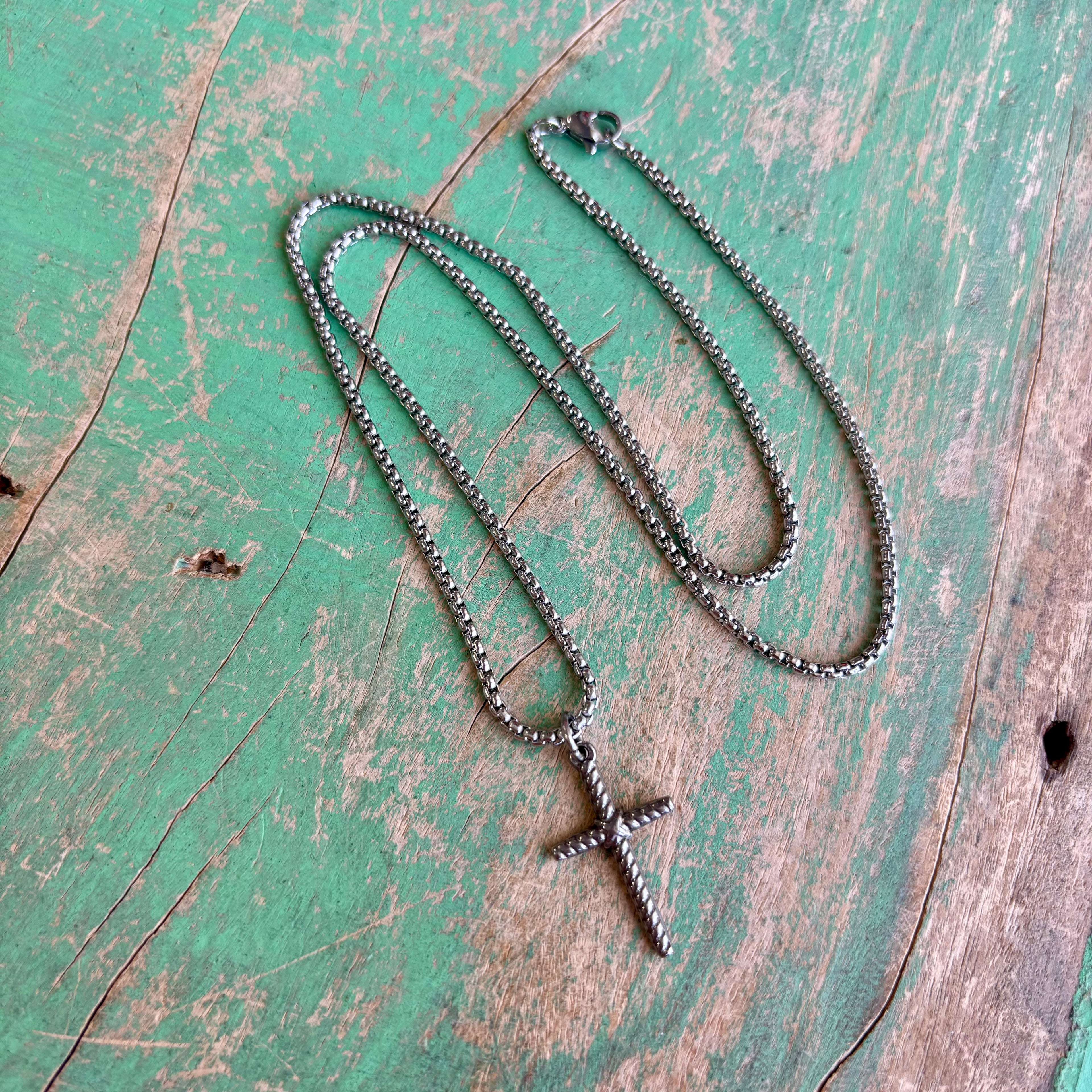 Stainless Steel Small Thin Cross Necklace