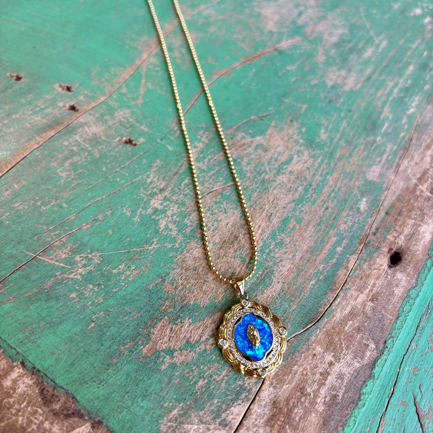 Gold Plated Turquoise OLG Pendant Necklace