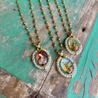Gold Ball Chain Pearl Pendant Necklace