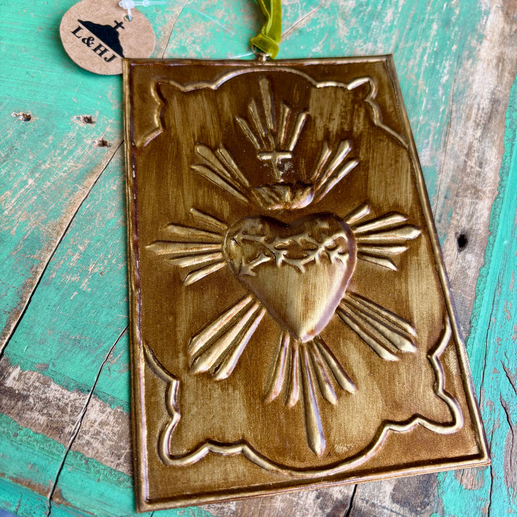 Rectangular Sacred Heart Ornament