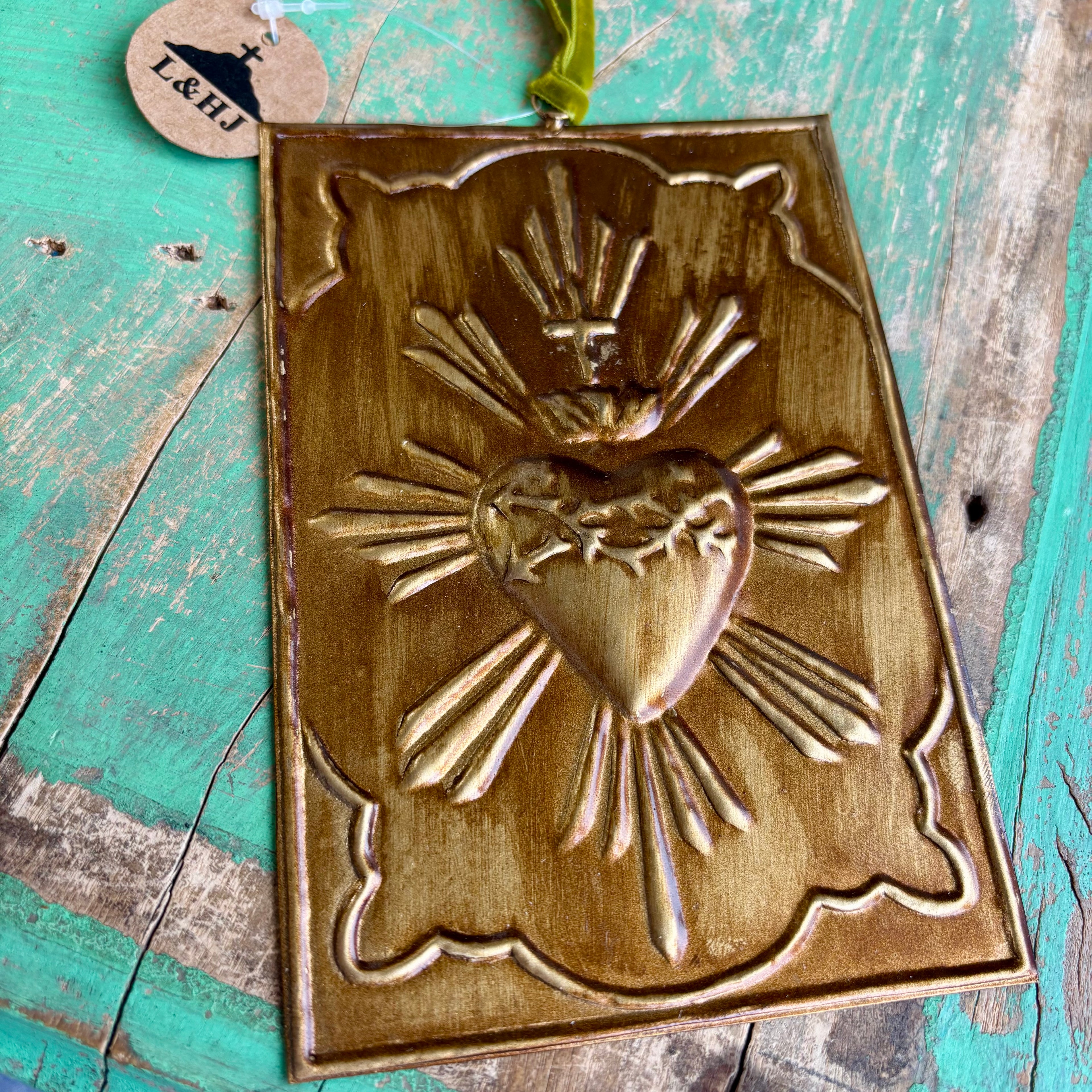 Rectangular Sacred Heart Ornament