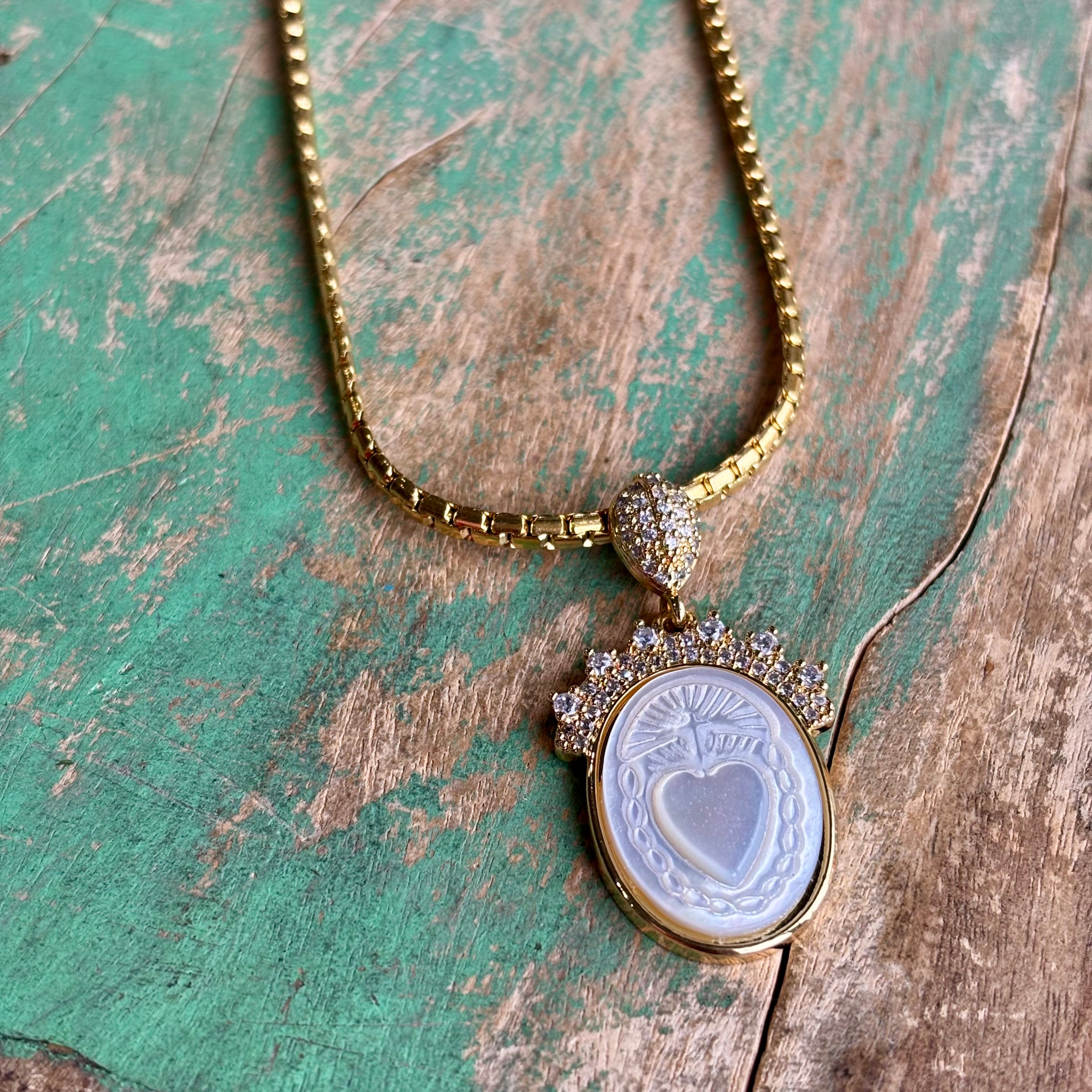 Elegant Sacred Heart of Jesus Necklace