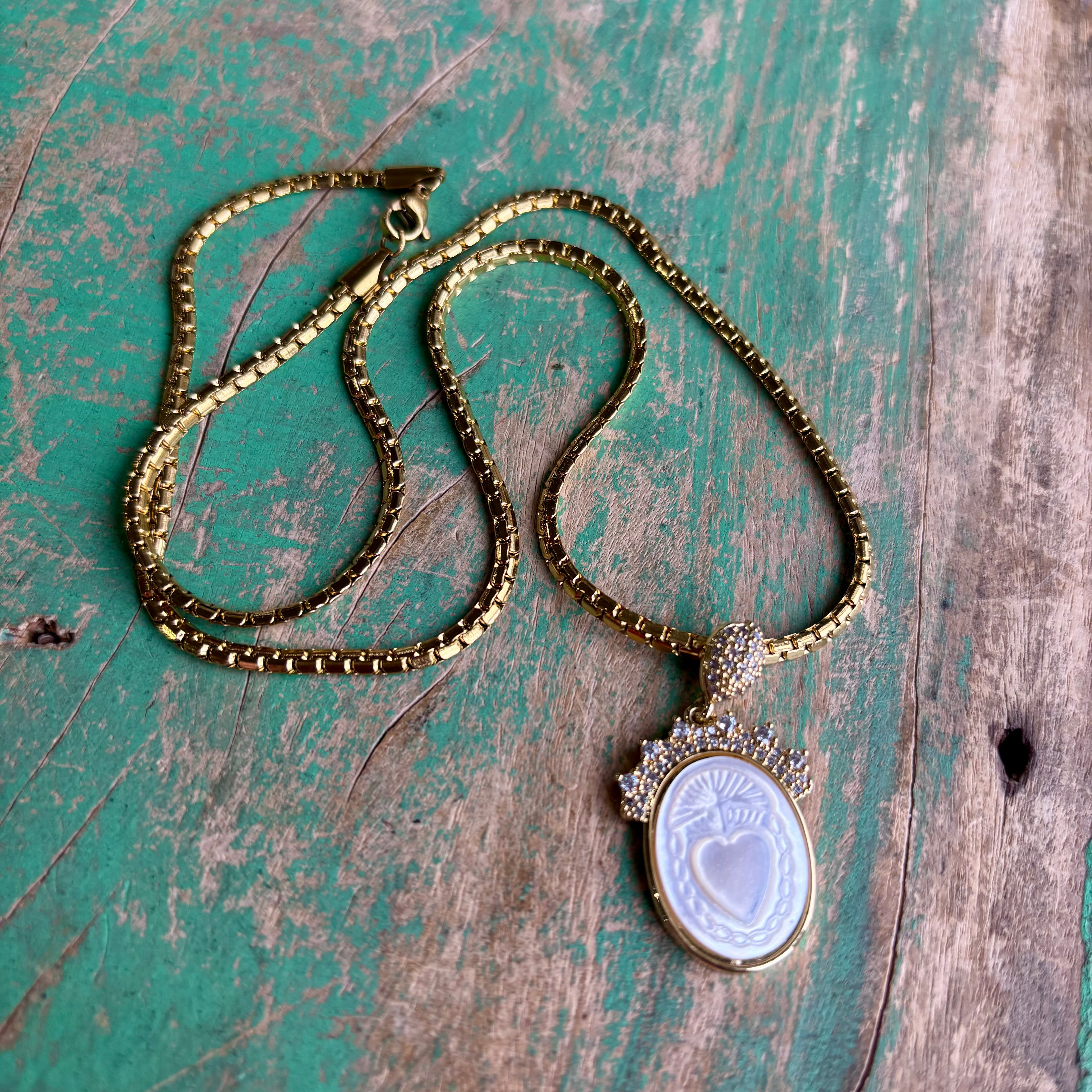 Elegant Sacred Heart of Jesus Necklace