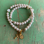 Rosary Wrap Bracelet with Silver Accents