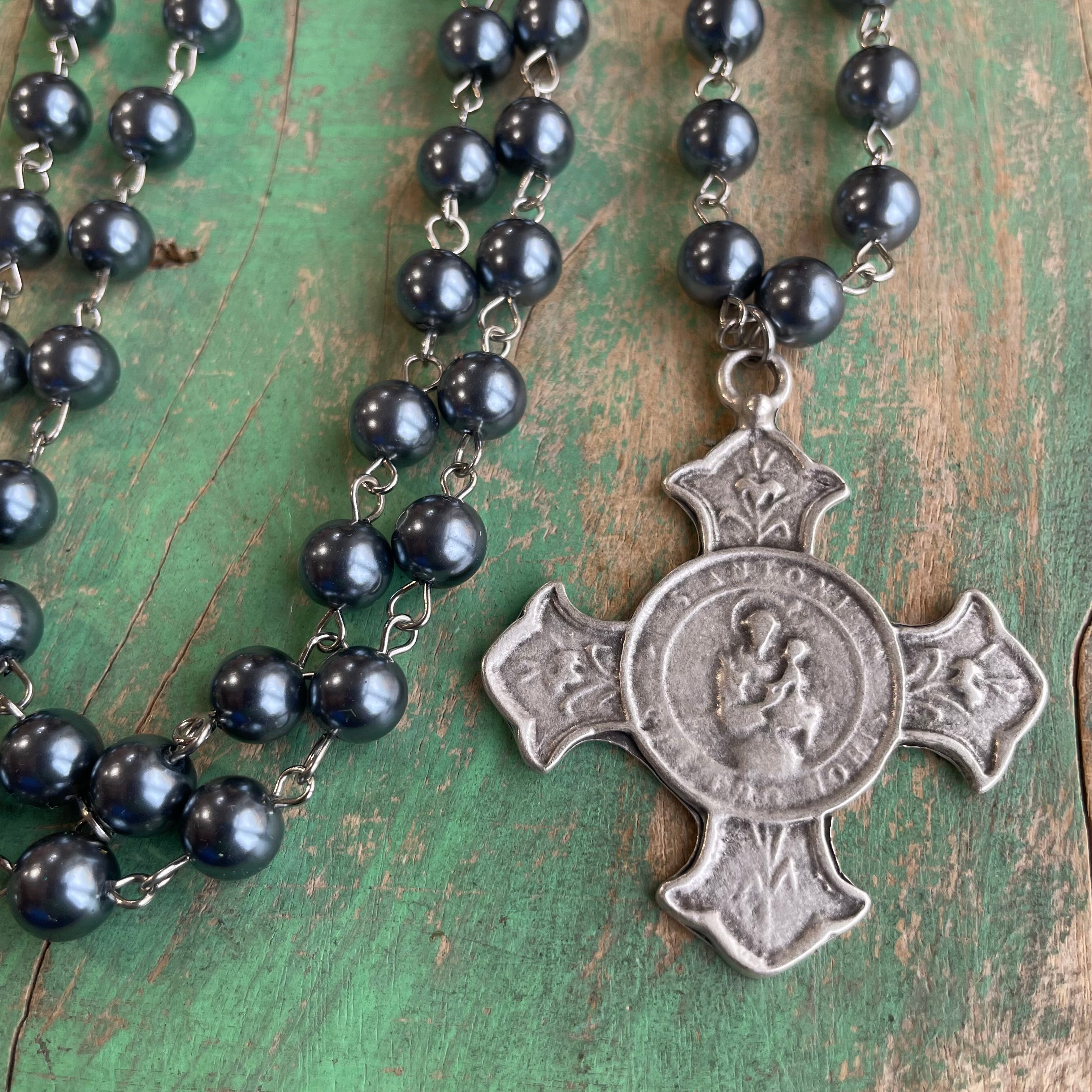 St Anthony Cross Shell Necklace