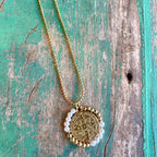 Crystal Beaded St Benedict Gold Chain Necklace