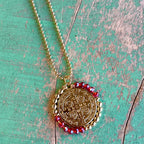 Crystal Beaded St Benedict Gold Chain Necklace