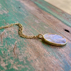 Figaro Chain with Mother of Pearl Our Lady of Grace Necklace