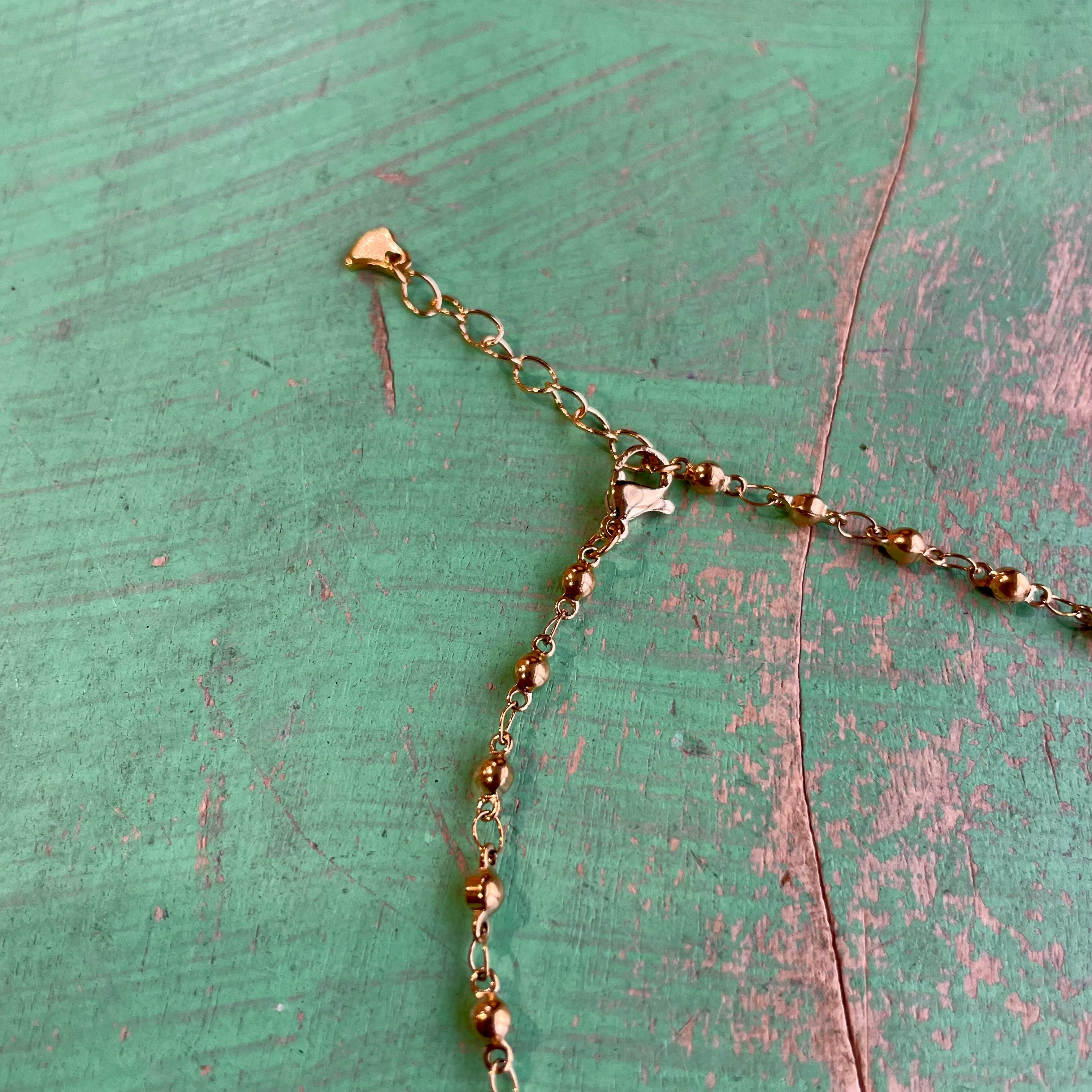 Turquoise St Benedict Ball Chain Necklace