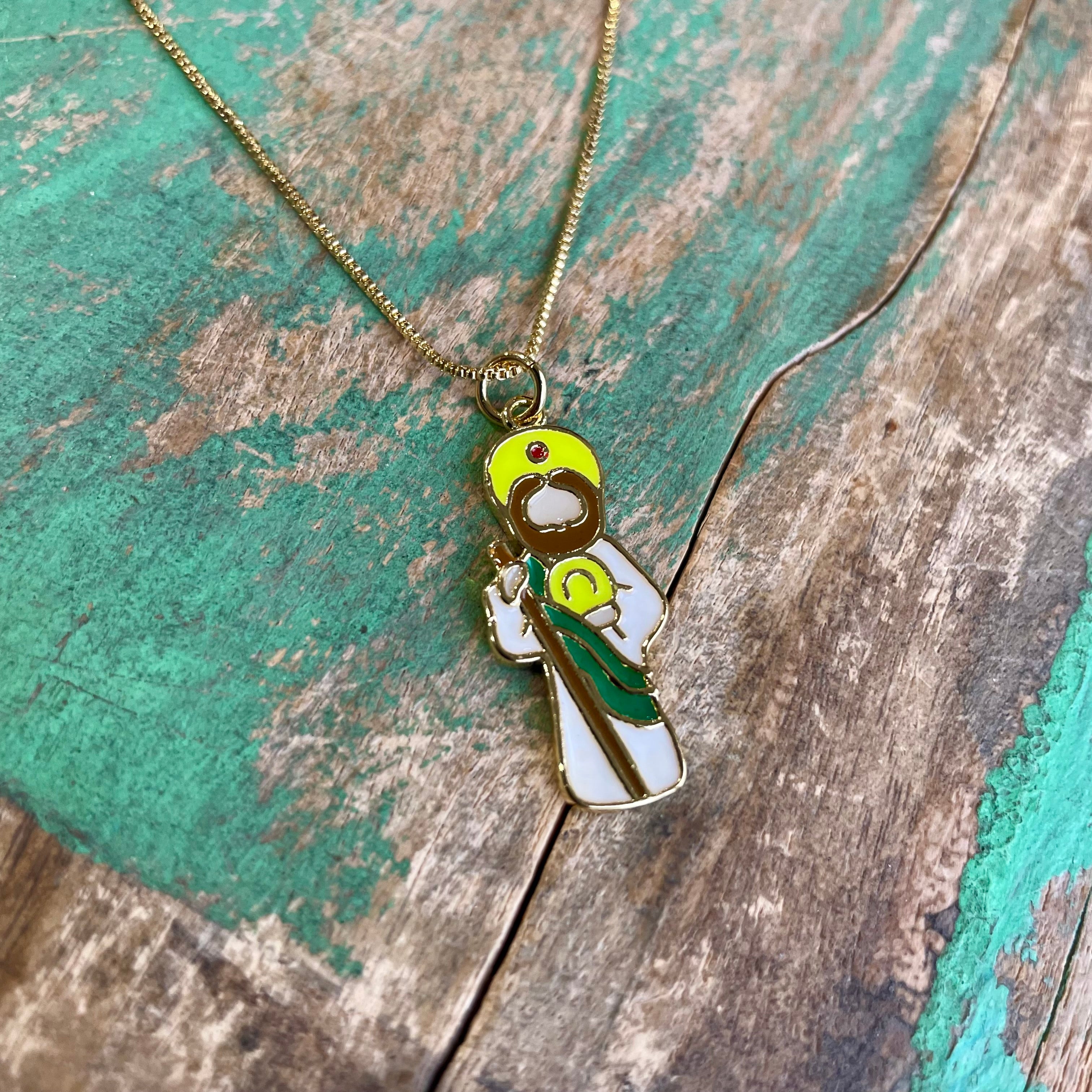 Enamel St Jude Adjustable Necklace