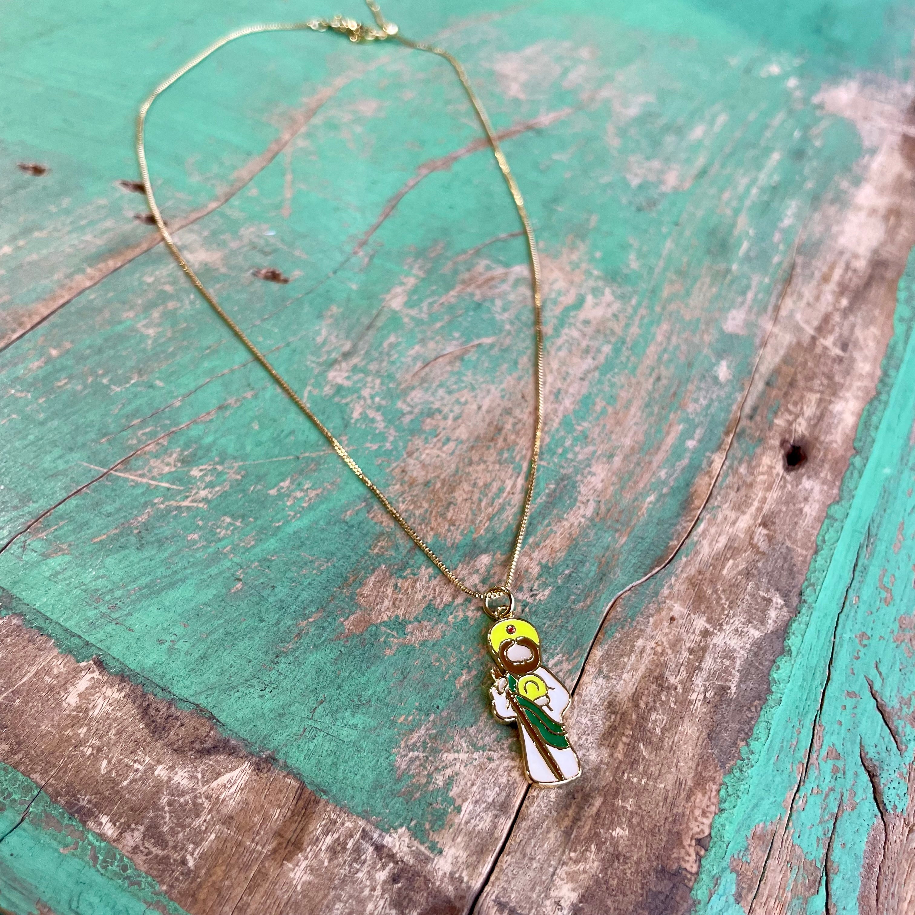 Enamel St Jude Adjustable Necklace