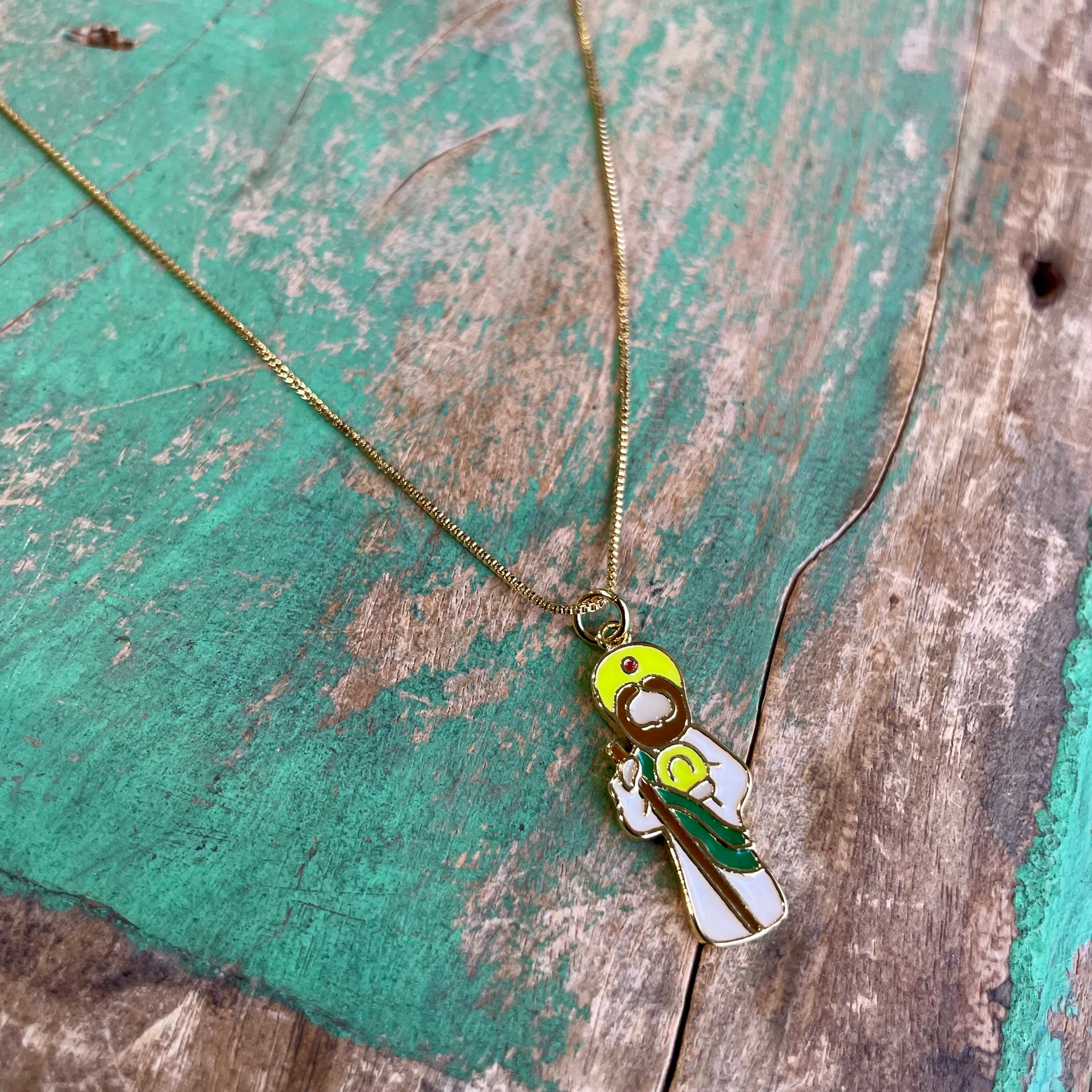 Enamel St Jude Adjustable Necklace