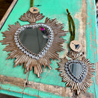Jeweled Rays Bronze Sacred Heart Mirror