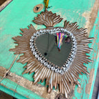 Jeweled Rays Bronze Sacred Heart Mirror