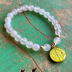 Colorful Enamel St Benedict White Agate Bracelet
