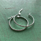 Sterling Silver Wheat Textured Hoop Earrings