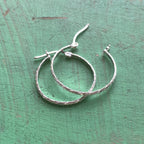 Sterling Silver Wheat Textured Hoop Earrings