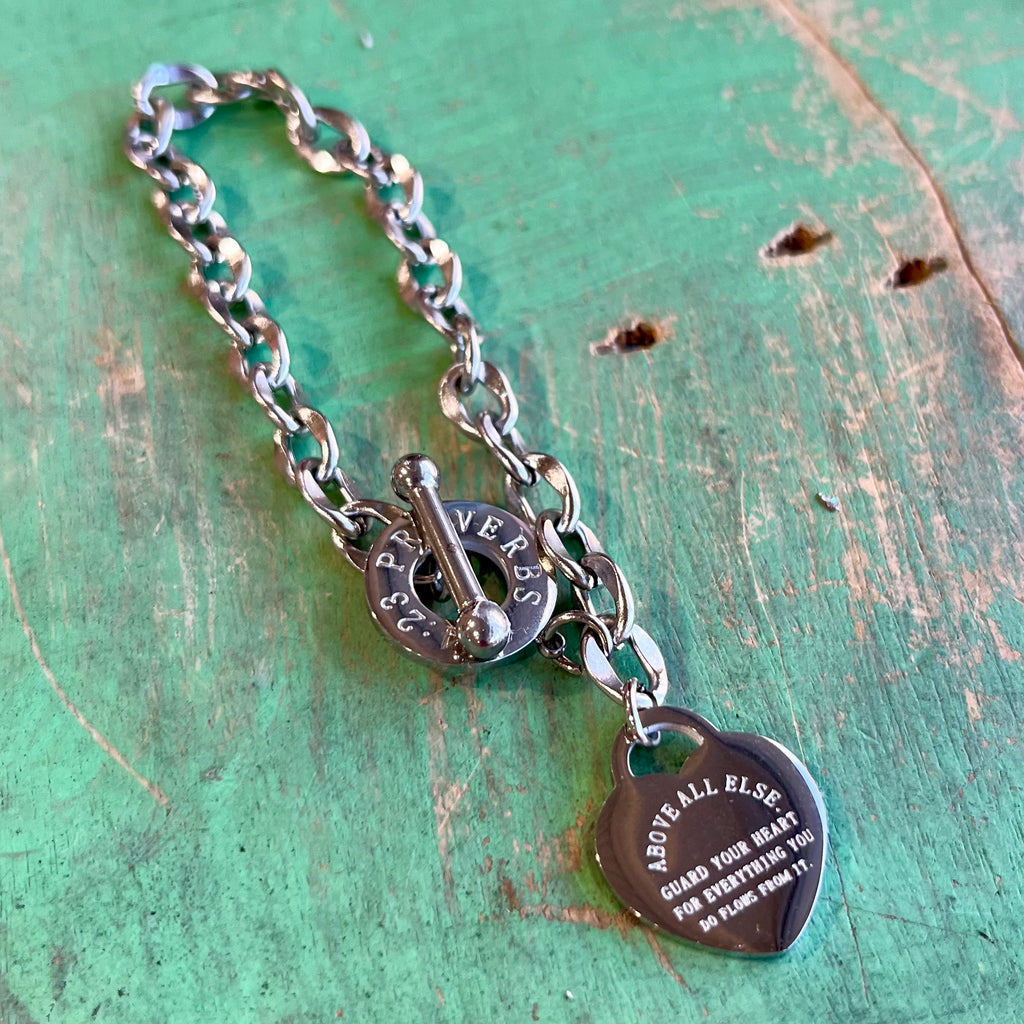 Heart Tag Toggle Bracelet