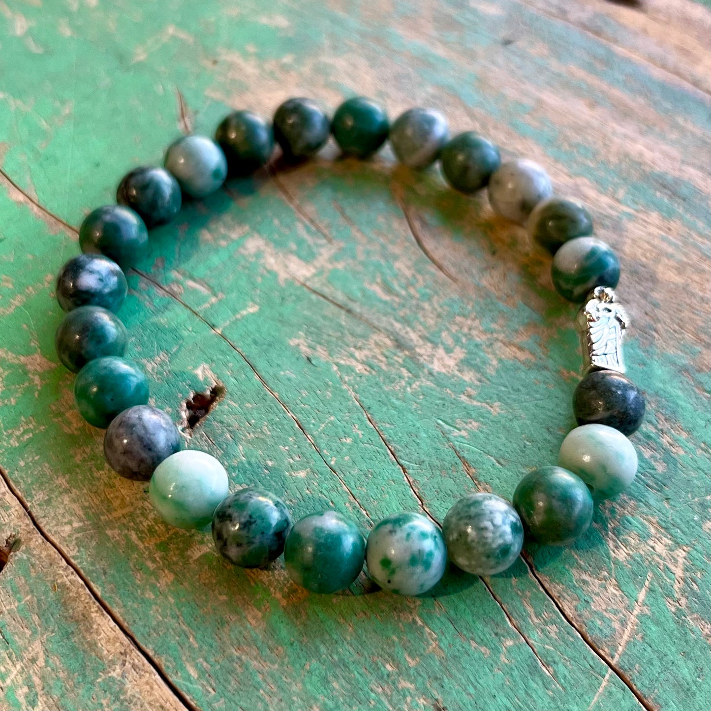 St Jude Green Bead Bracelet