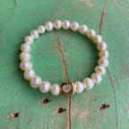 Freshwater Pearl Cubed Heart Bracelet