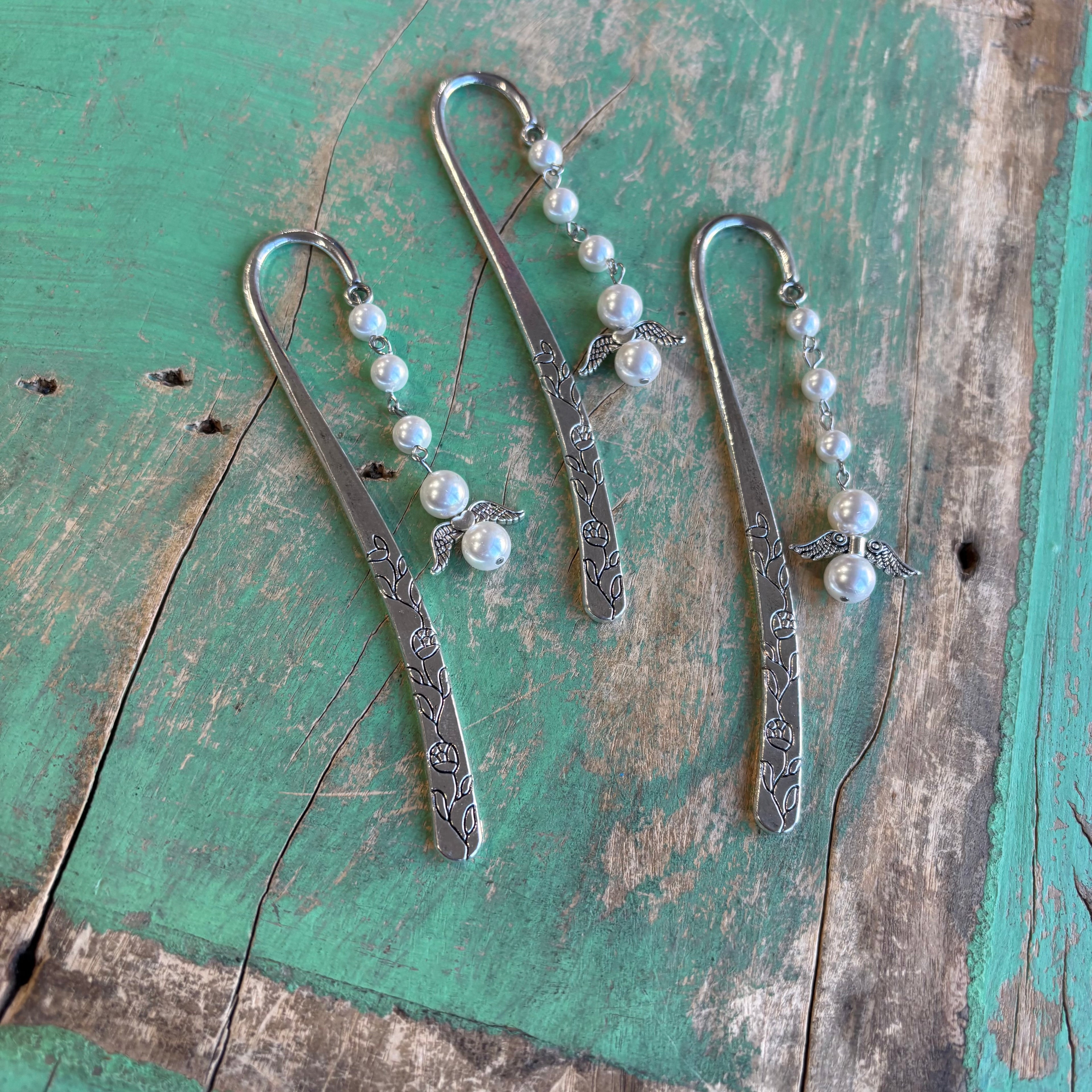 White Pearl Angel Bookmarks