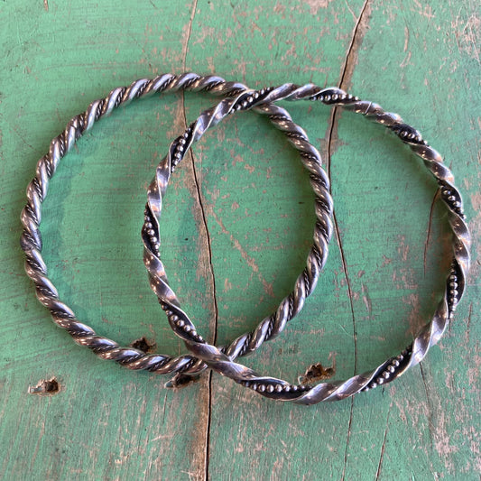 Sterling Silver Rope Bangles