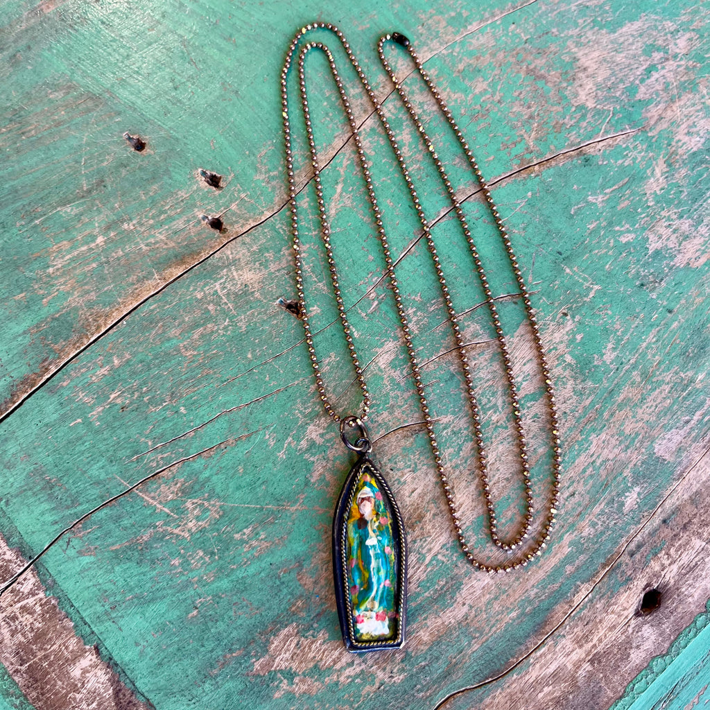 Lydia Art Long Bronze Necklace