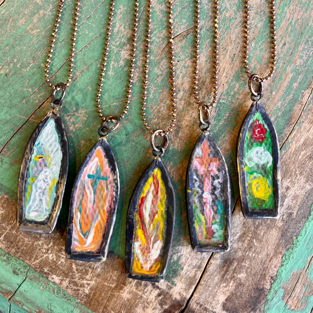 Lydia Art Long Bronze Necklace