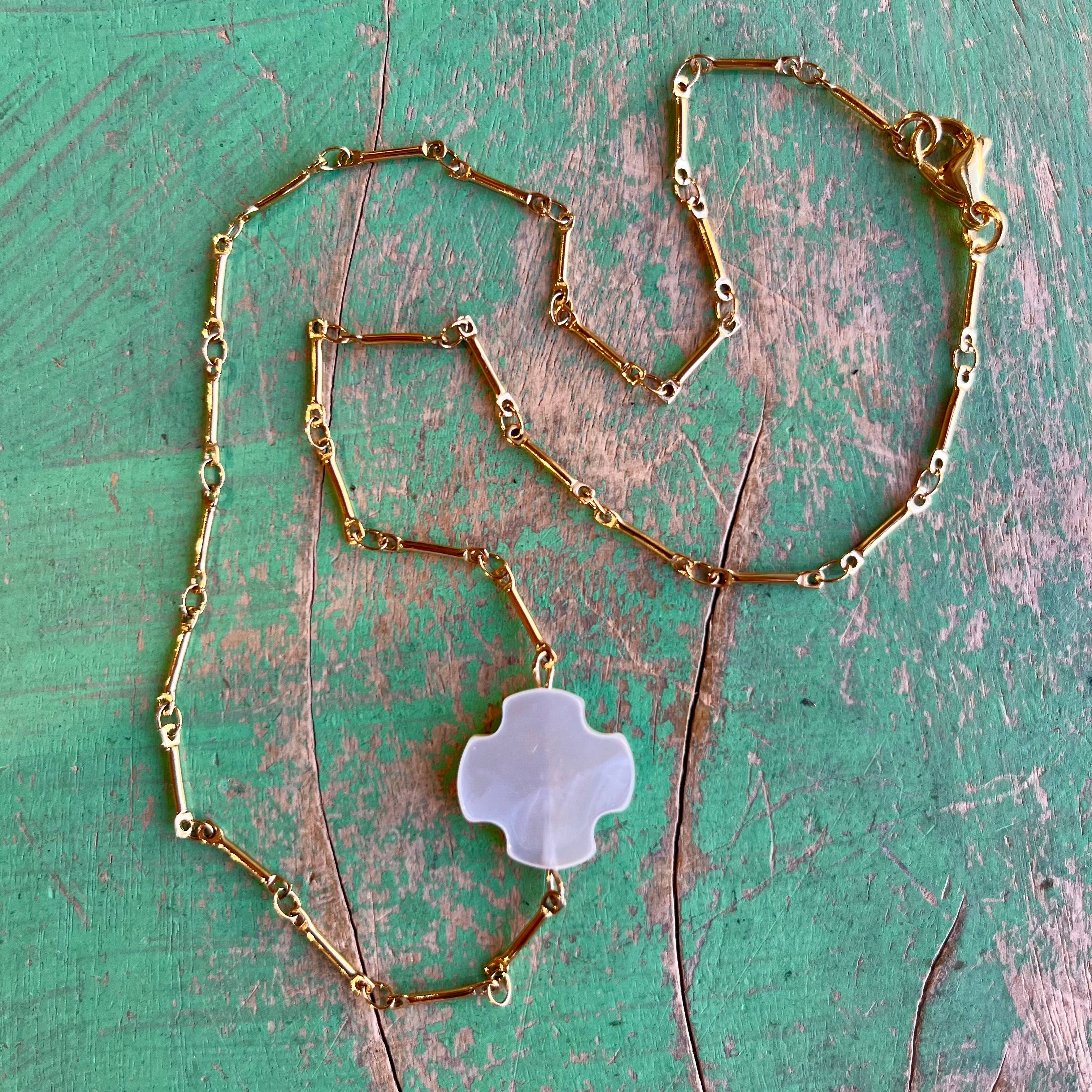 Shell Square Cross Necklaces or Earrings