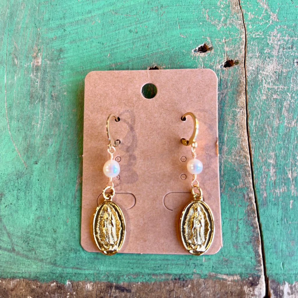 Scapular Inspired OLG Freshwater Pearl Necklace or Earrings