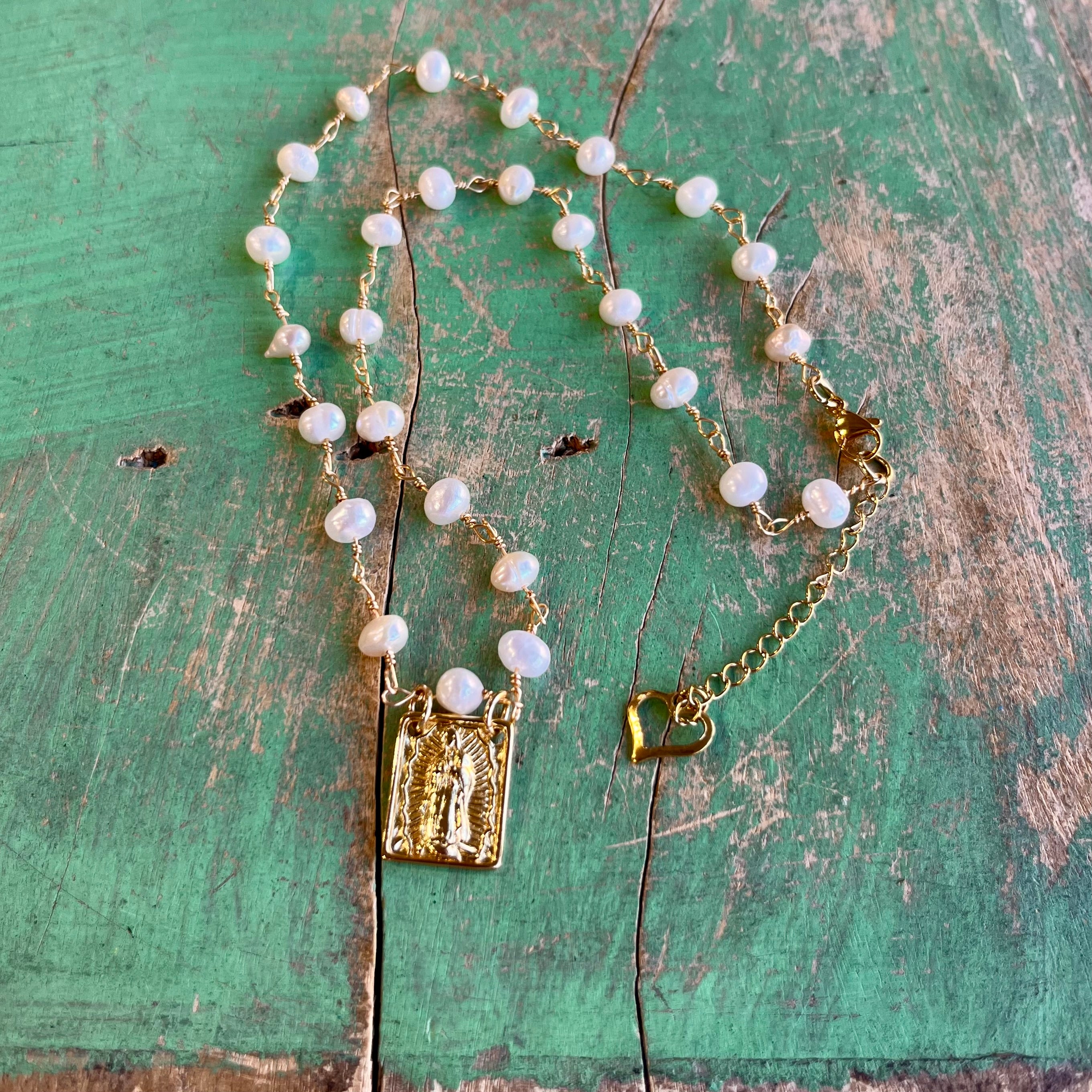 Scapular Inspired OLG Freshwater Pearl Necklace or Earrings