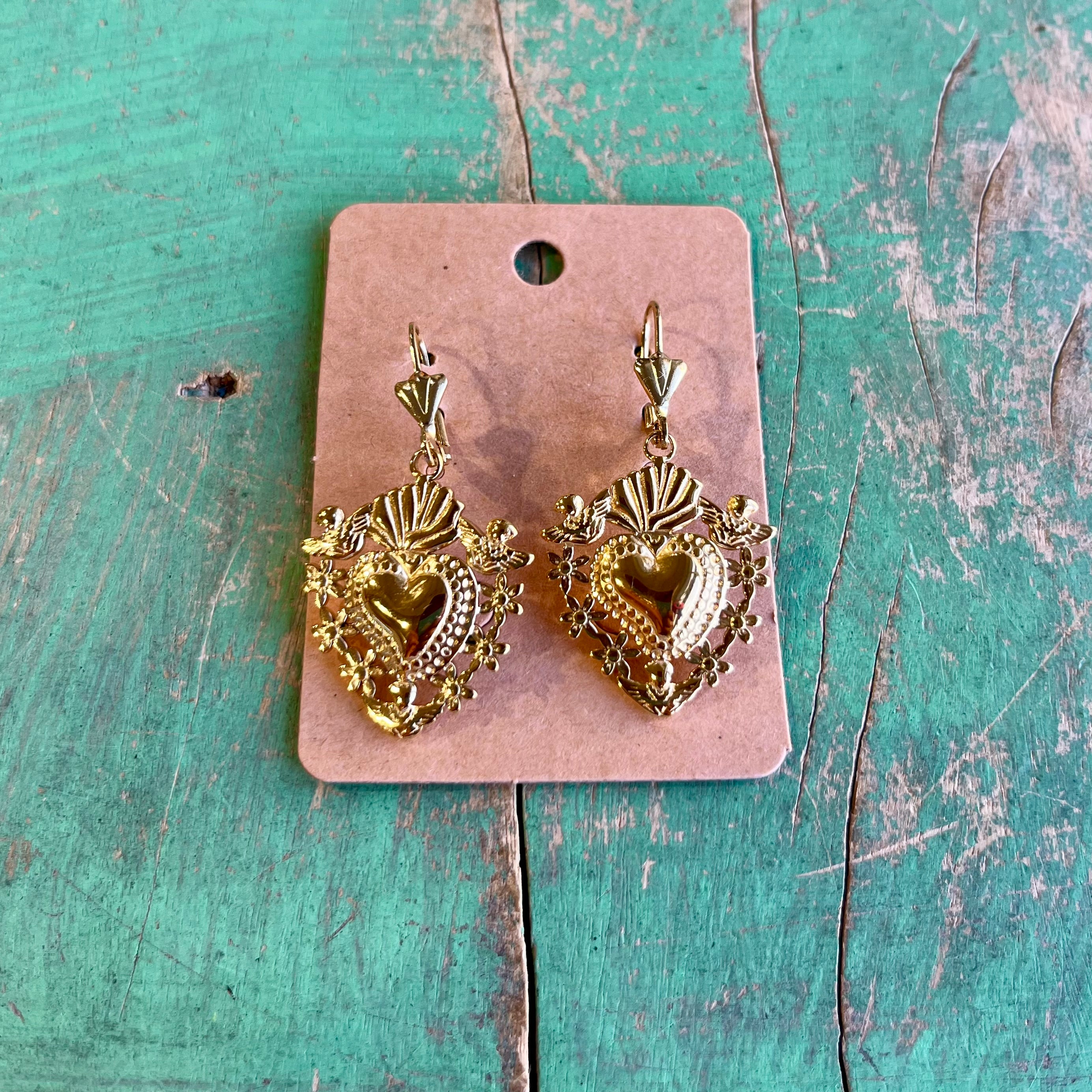 Angel Sacred Heart Freshwater Pearl Necklace or Earrings