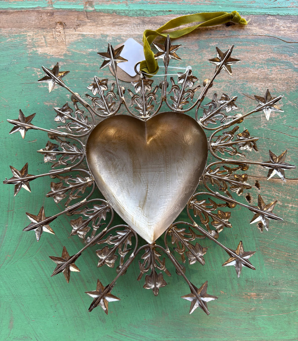 Jeweled Stars Sacred Heart Ornament