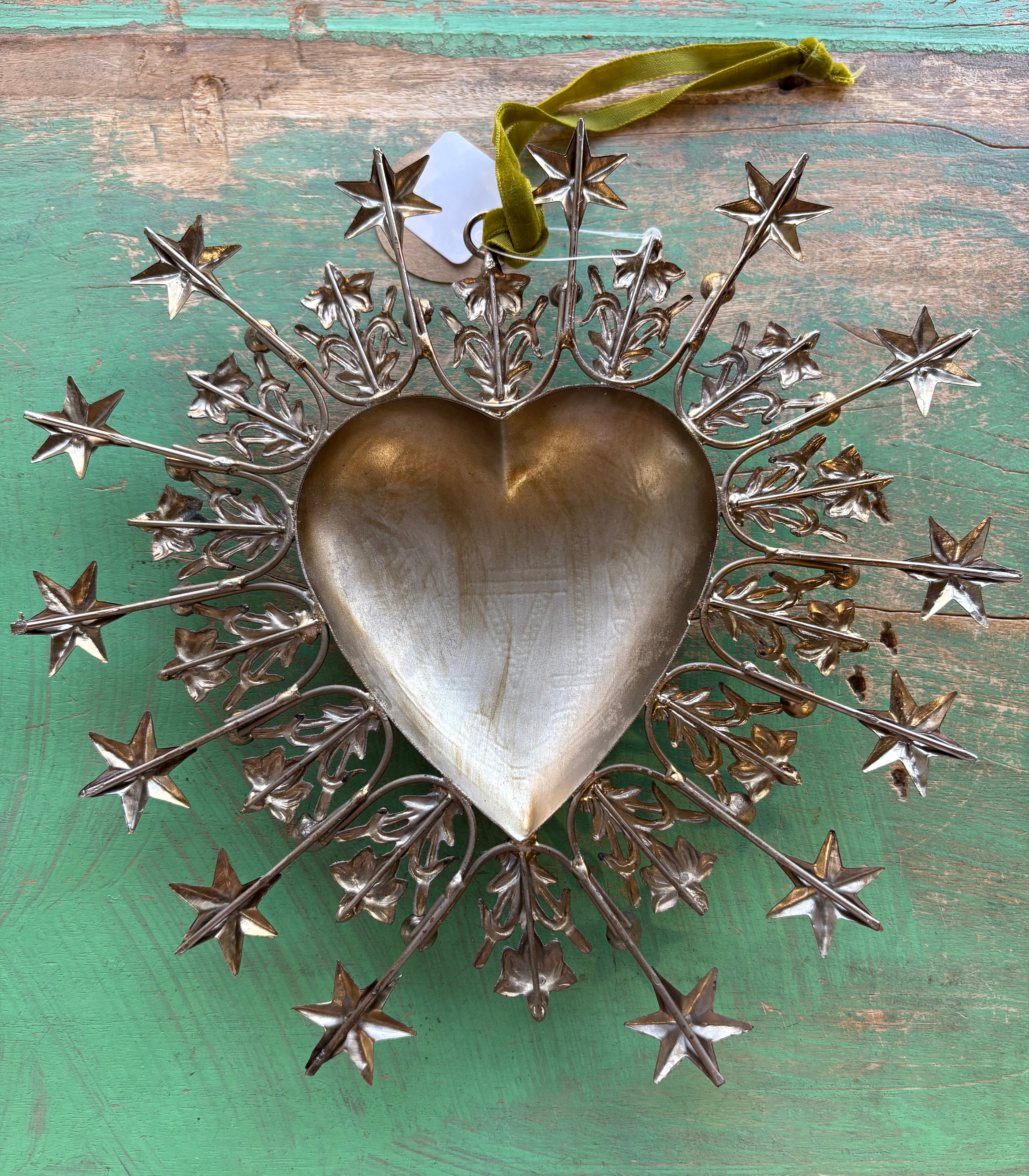 Jeweled Stars Sacred Heart Ornament