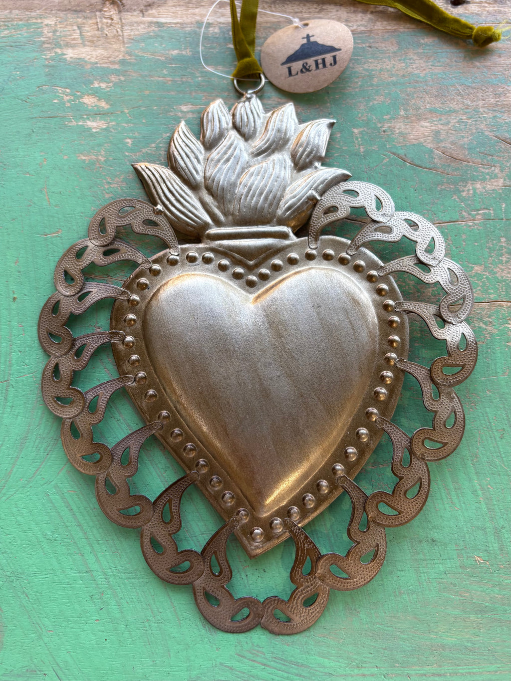 Fancy Cutout Sacred Heart Ornament