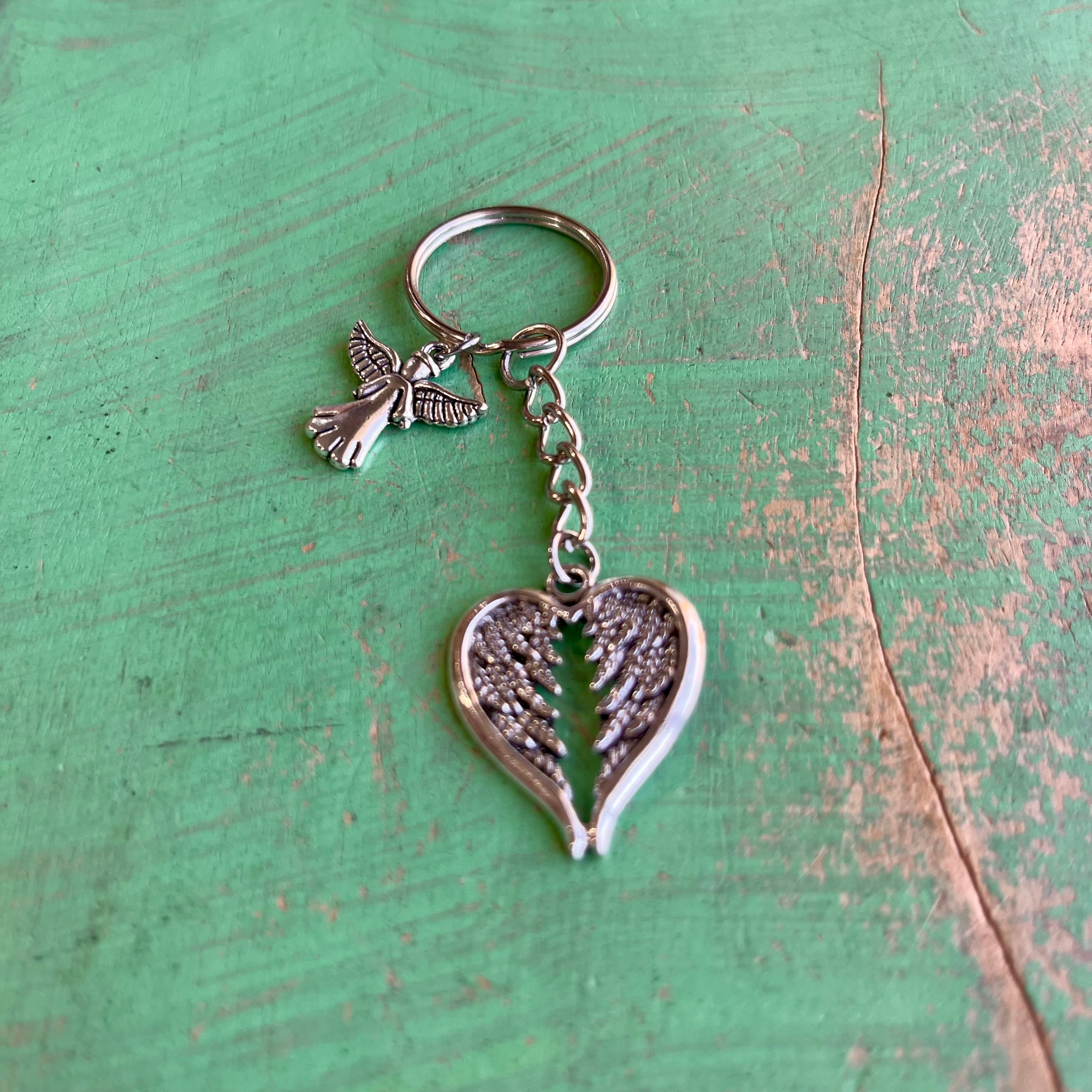 Angel Wing Heart Keychain