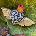 Milagros Corazon with Wooden Wings