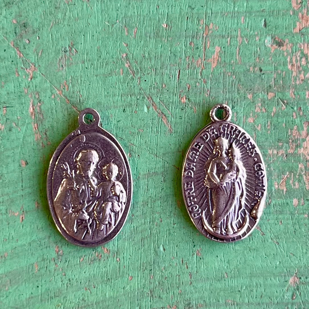 St Joseph and Our Lady of Graces Sterling Silver Medal