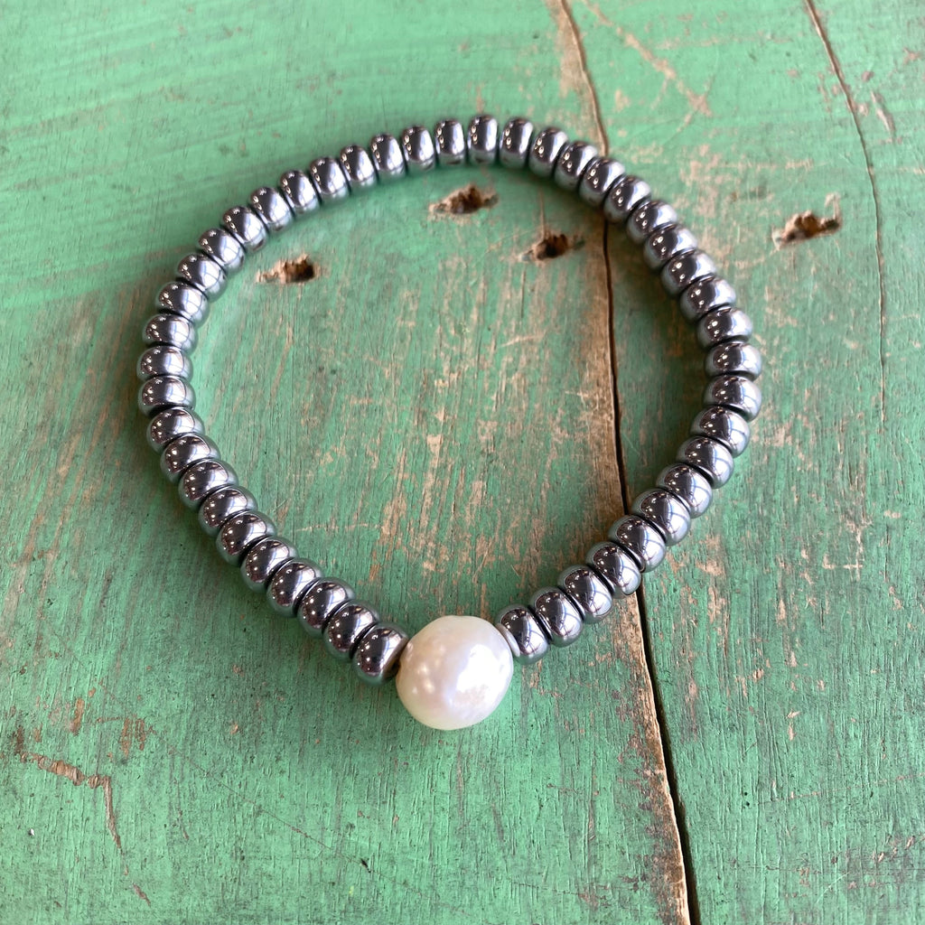 Silver Pearl Treasure Bracelet