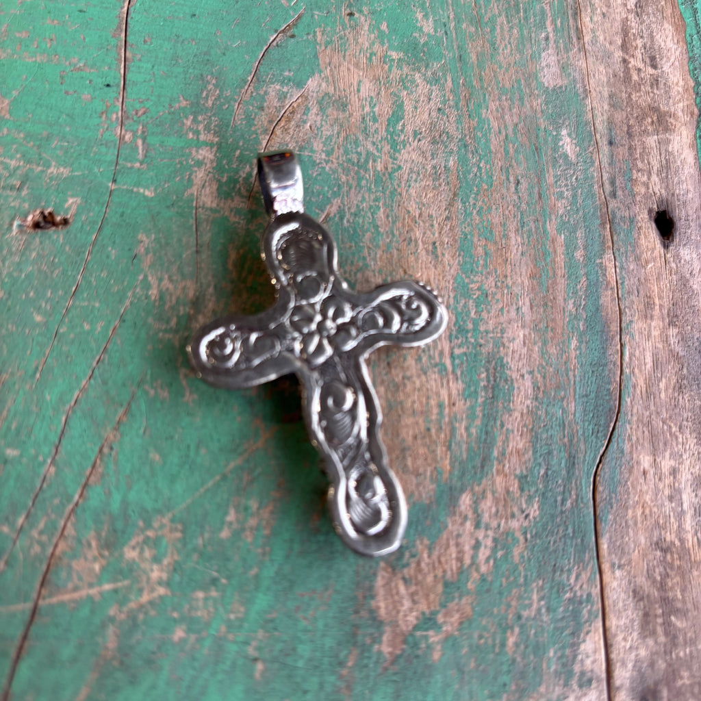 Freshwater Pearl Flower Cross Necklace