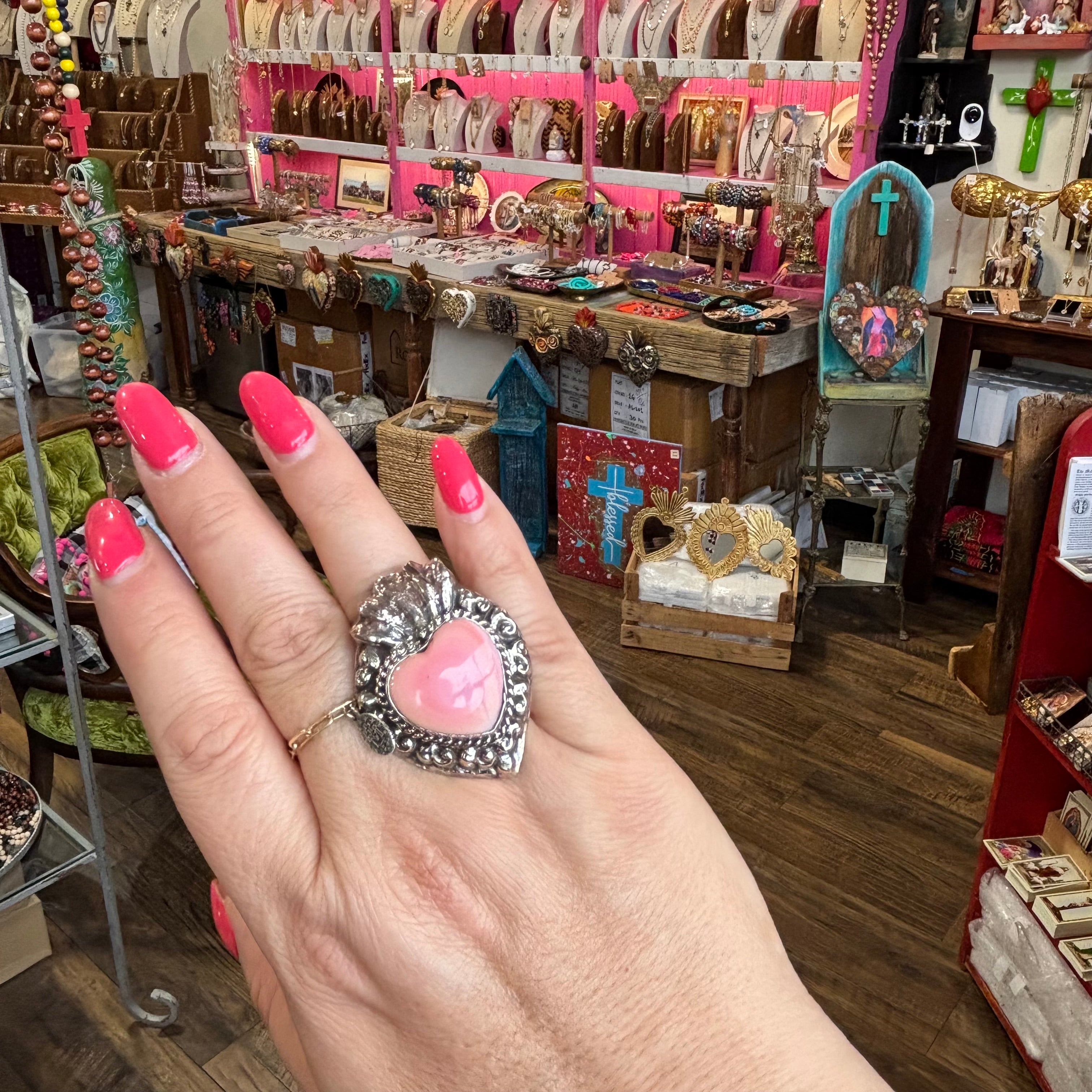 Pink Hearts on Fire Necklace or Ring