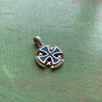 Sterling Silver Turquoise Jerusalem Cross Charm