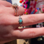 Sterling Silver Ornate Turquoise Heart Ring