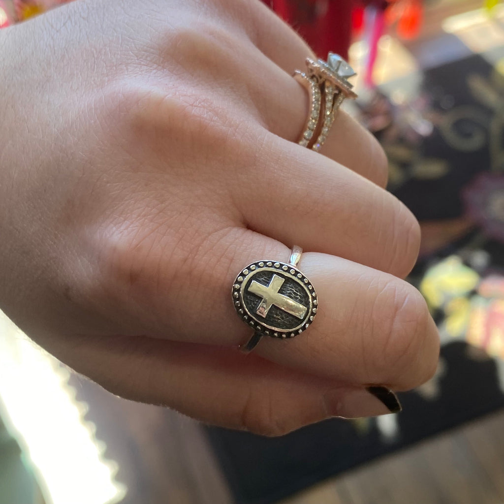 Sterling Silver Big Cross Ring