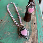 Pink Hearts on Fire Necklace or Ring