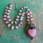 Pink Hearts on Fire Necklace or Ring