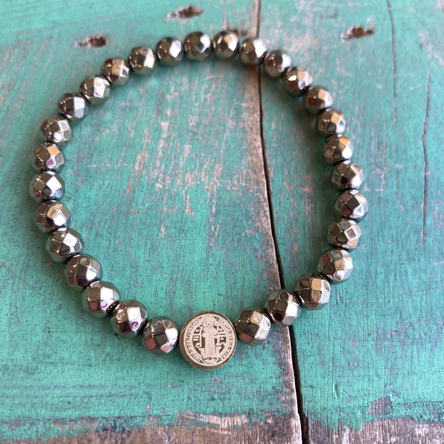 Hematite St Benedict Bracelet