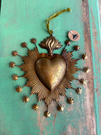Flaming Stars 9" Sacred Heart Box