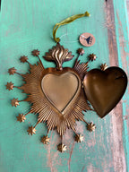 Flaming Stars 9" Sacred Heart Box
