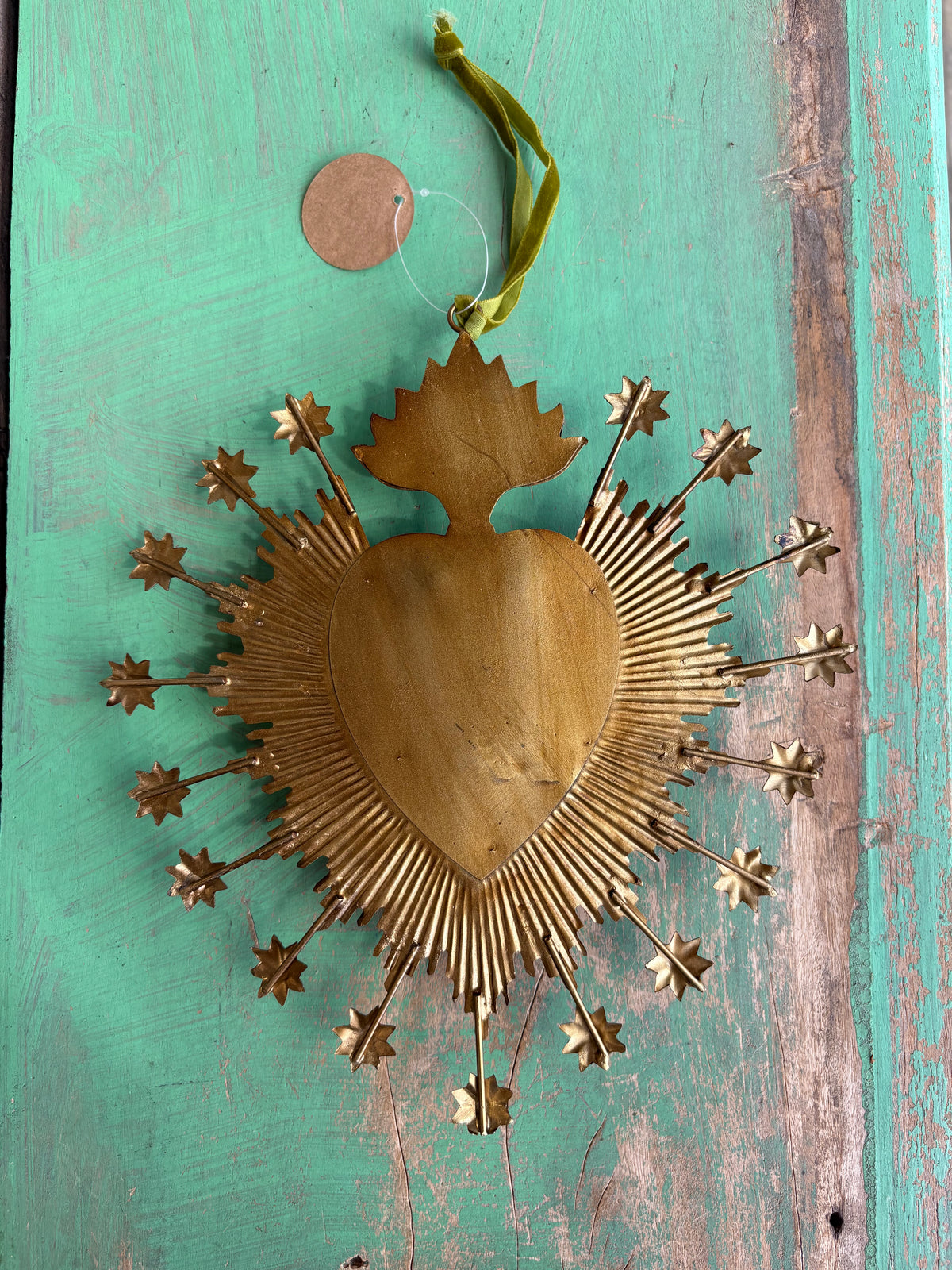 Flaming Stars 9" Sacred Heart Box